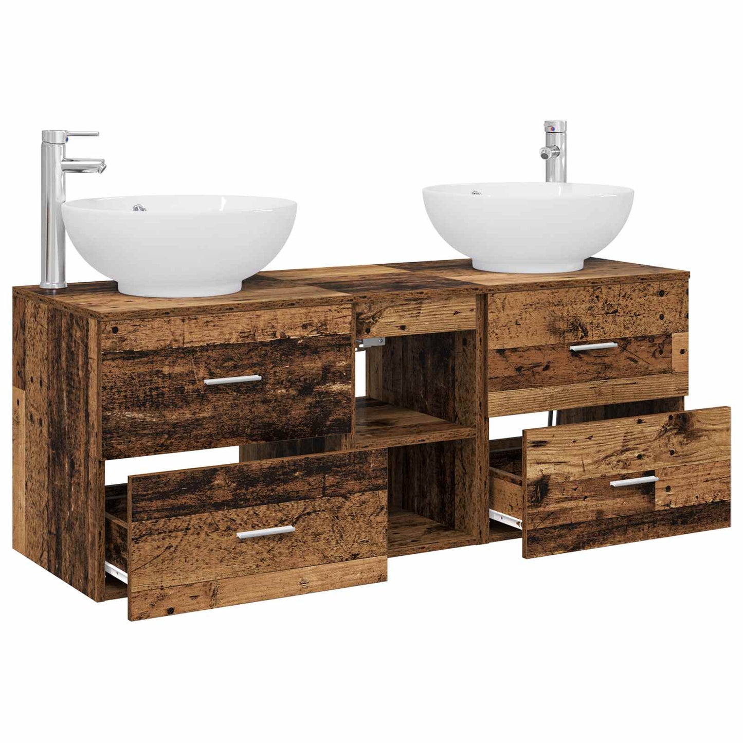 Badkamermeubelset 3 st Oud hout 49,5 x 44,5 x 65 cm