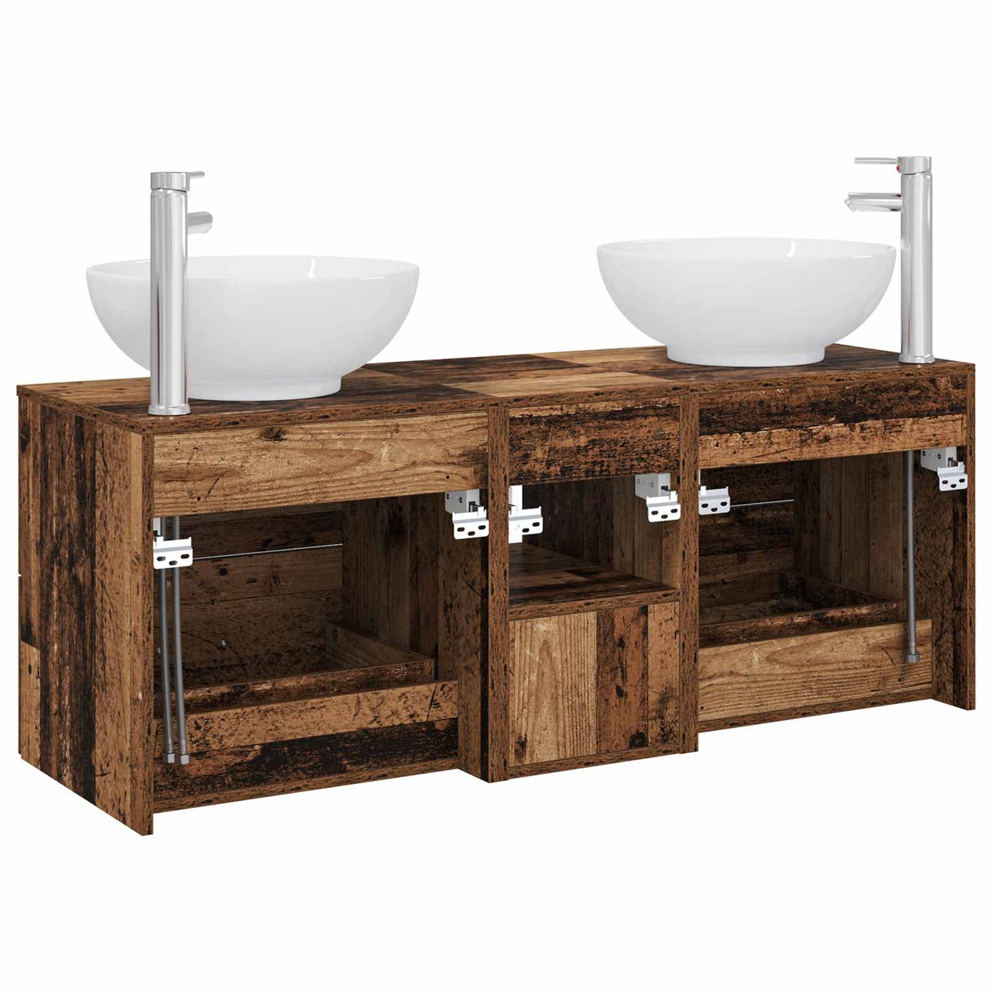 Badkamermeubelset 3 st Oud hout 49,5 x 44,5 x 65 cm