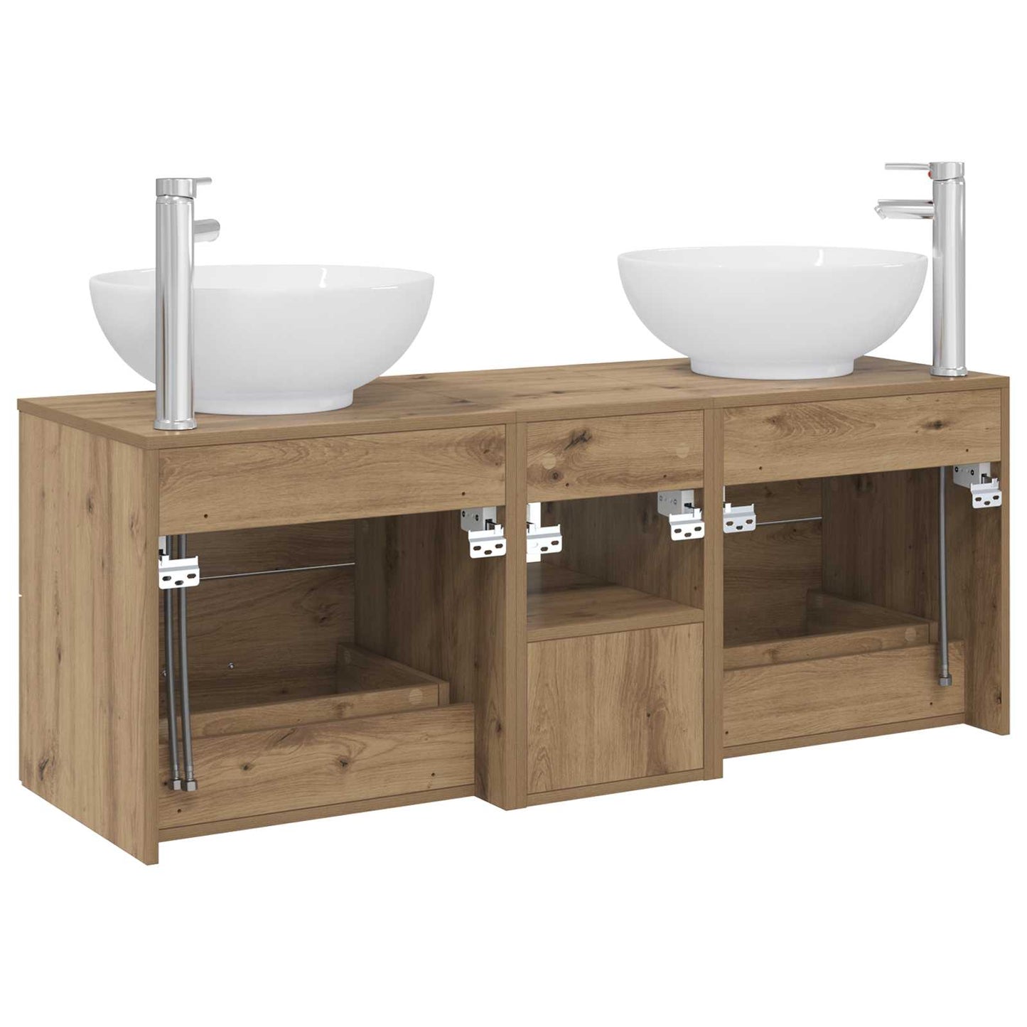 Badkamermeubelset 3 st Artisanaal eiken 49,5 x 44,5 x 65 cm