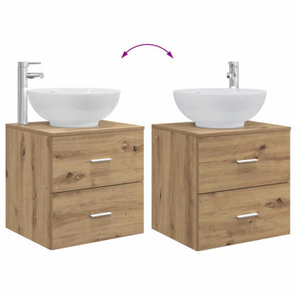 Badkamermeubelset 3 st Artisanaal eiken 49,5 x 44,5 x 65 cm