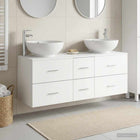 Badkamermeubelset 3 st Wit 49,5 x 44,5 x 65 cm Bewerkt hout