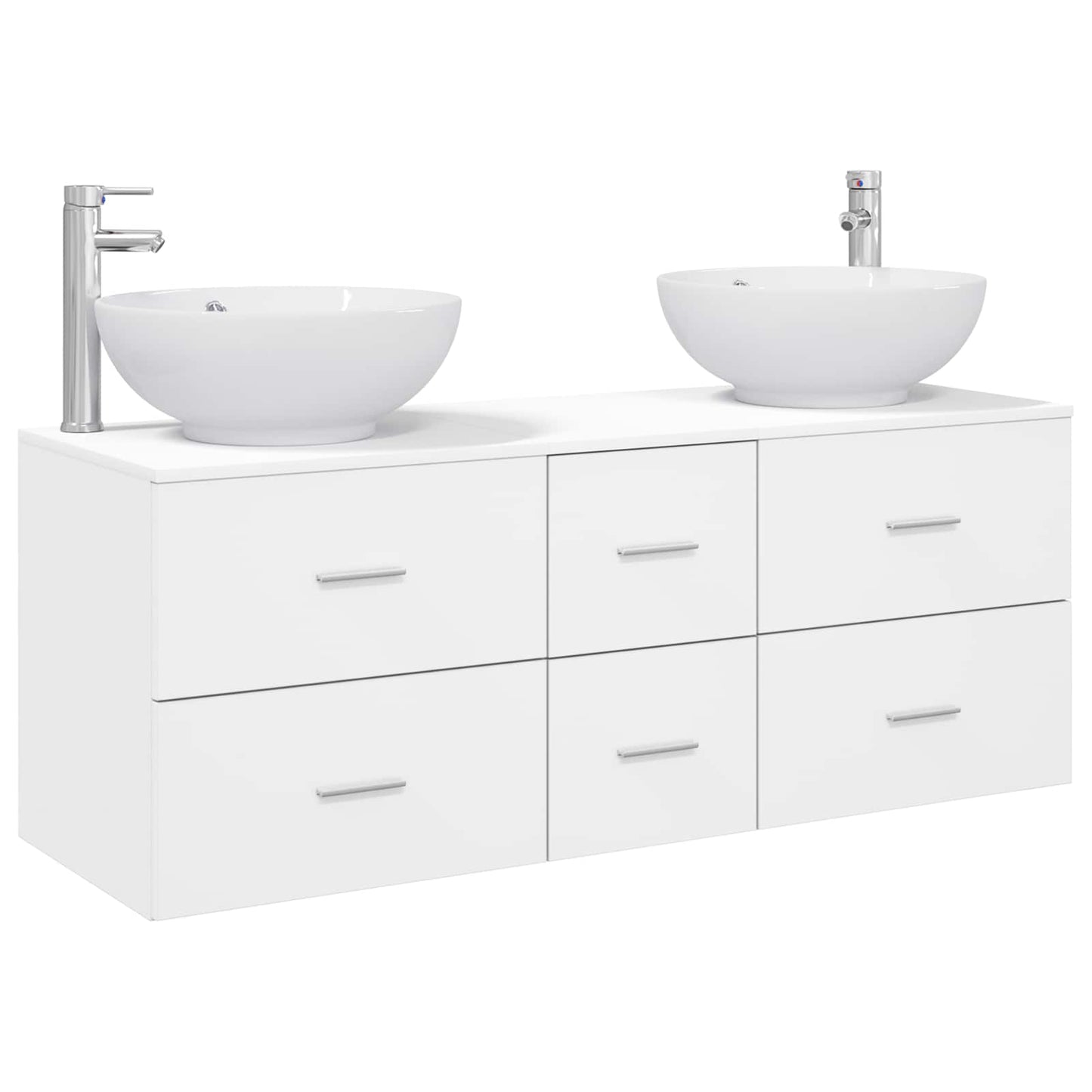 Badkamermeubelset 3 st Wit 49,5 x 44,5 x 65 cm Bewerkt hout