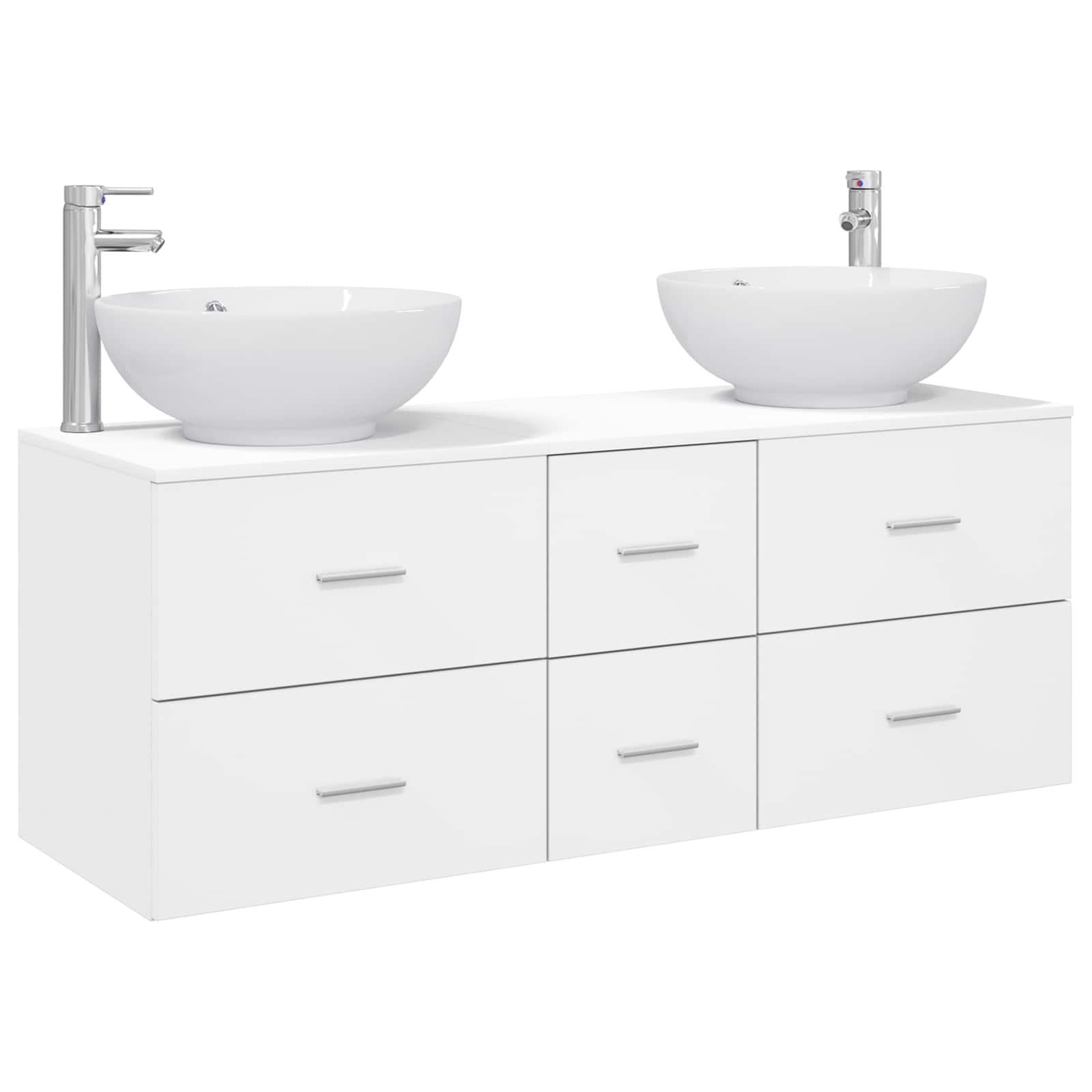 Badkamermeubelset 3 st Wit 49,5 x 44,5 x 65 cm Bewerkt hout
