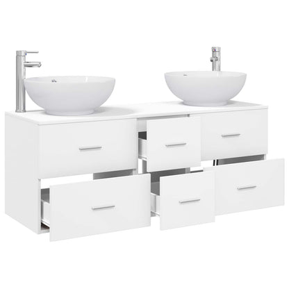 Badkamermeubelset 3 st Wit 49,5 x 44,5 x 65 cm Bewerkt hout
