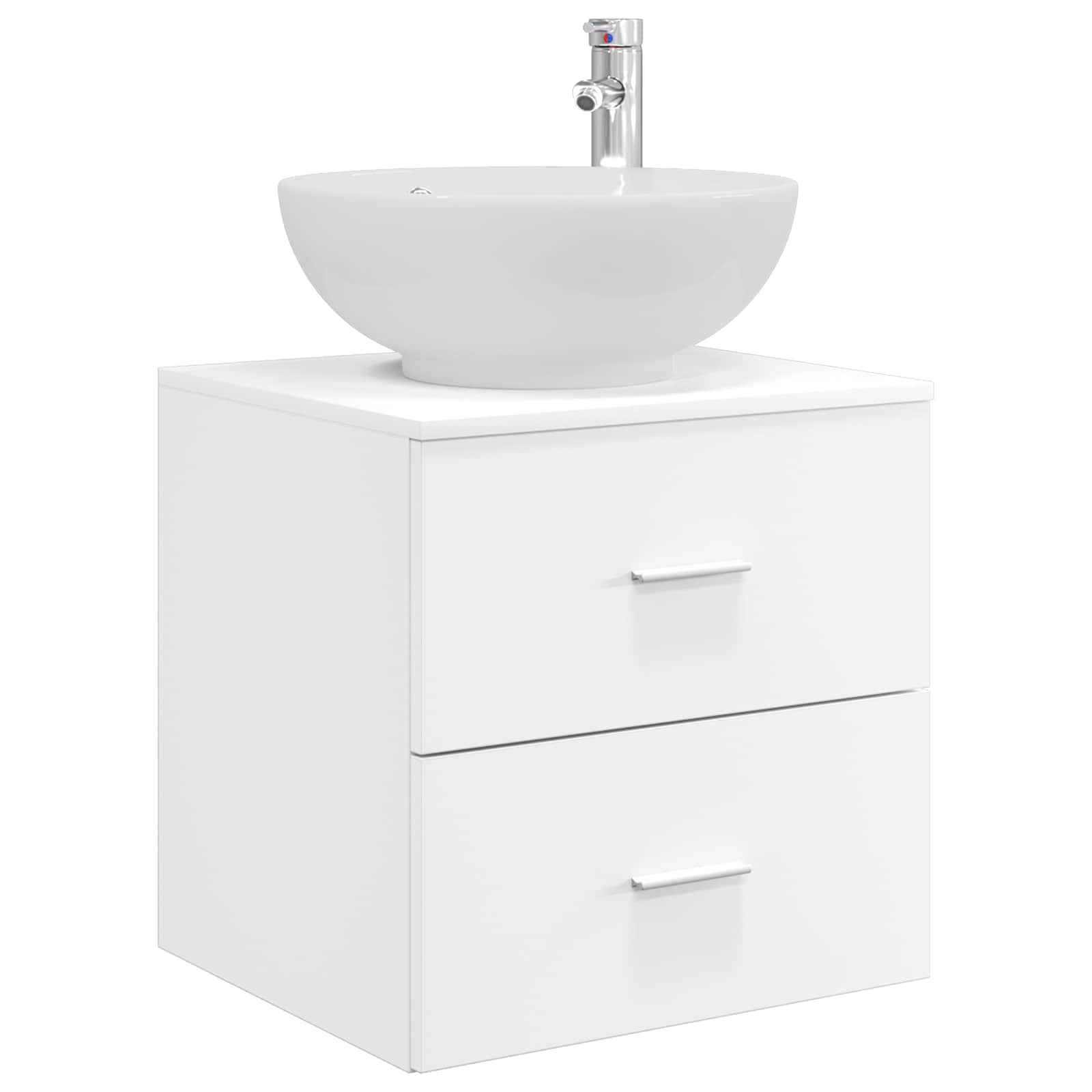 Badkamermeubelset 3 st Wit 49,5 x 44,5 x 65 cm Bewerkt hout