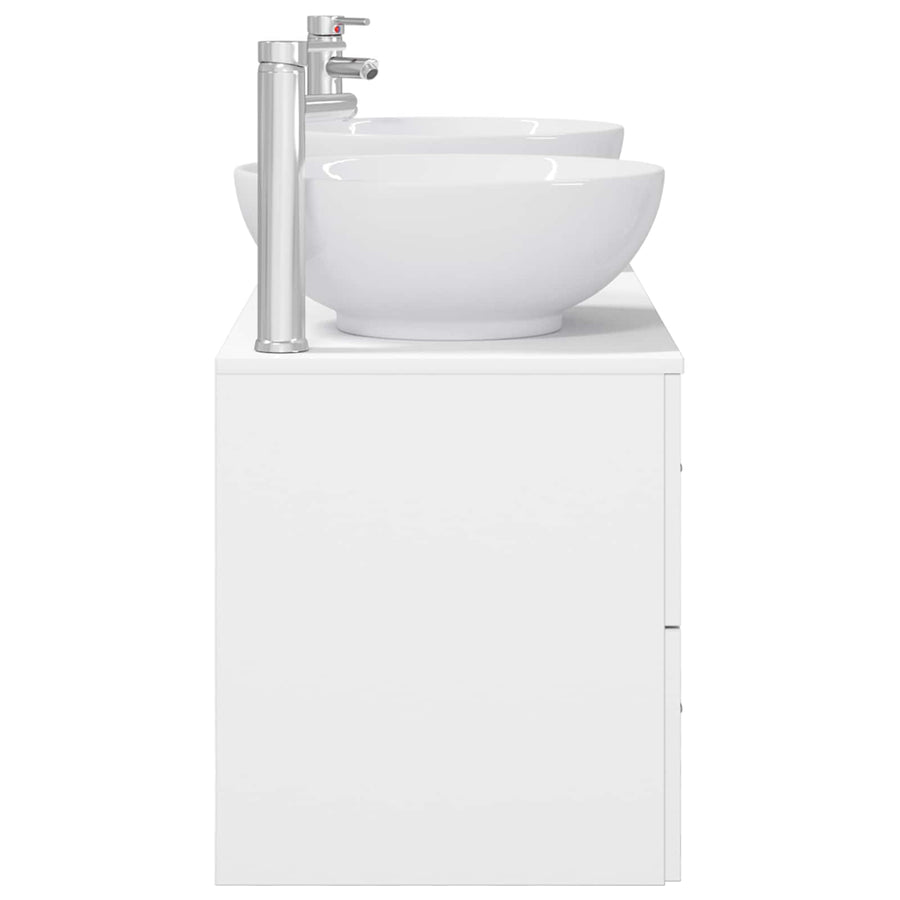 Badkamermeubelset 3 st Wit 49,5 x 44,5 x 65 cm Bewerkt hout