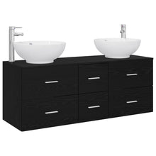 Badkamermeubelset 3 st Zwart 49,5 x 44,5 x 65 cm Bewerkt hout
