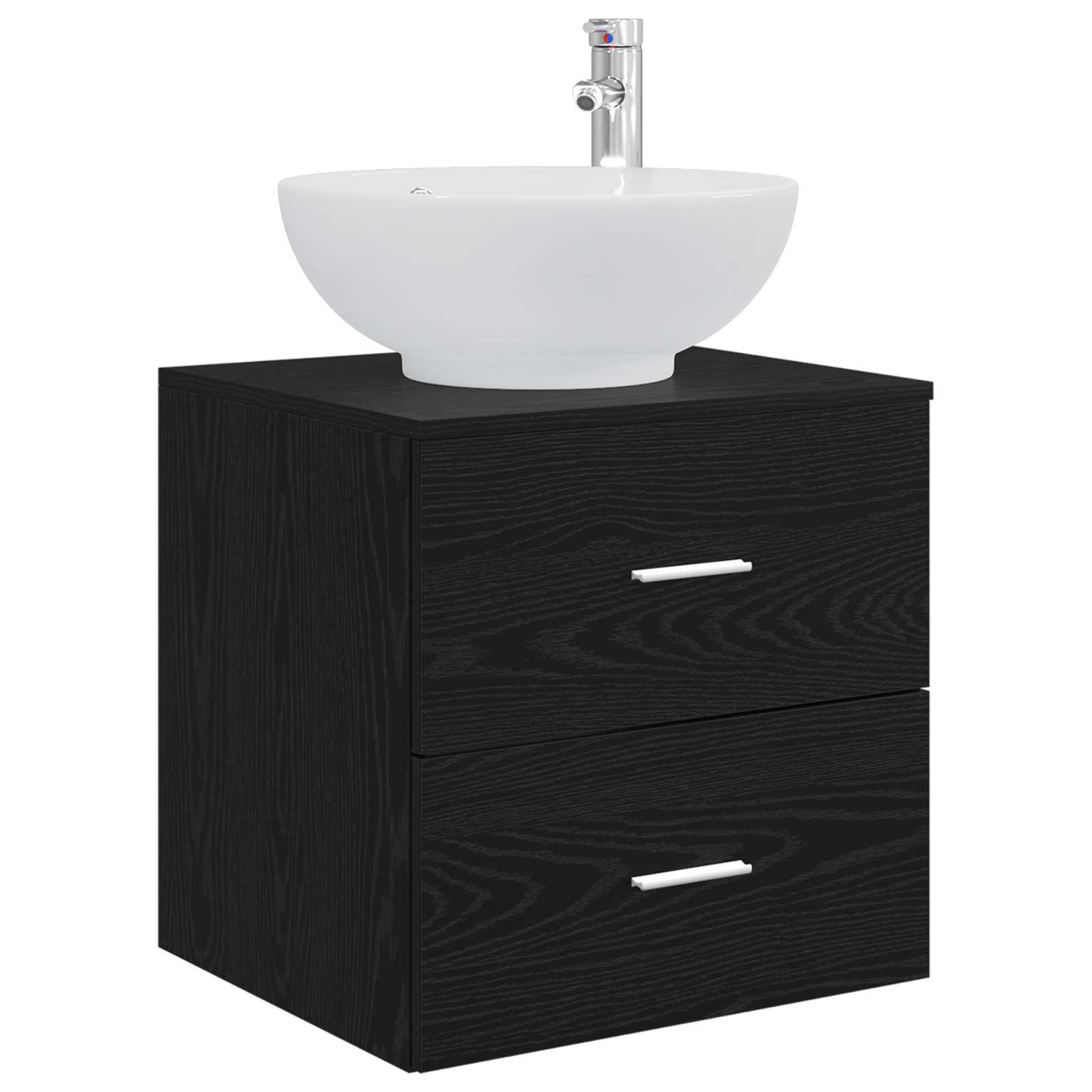 Badkamermeubelset 3 st Zwart 49,5 x 44,5 x 65 cm Bewerkt hout