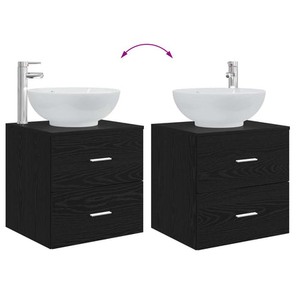 Badkamermeubelset 3 st Zwart 49,5 x 44,5 x 65 cm Bewerkt hout