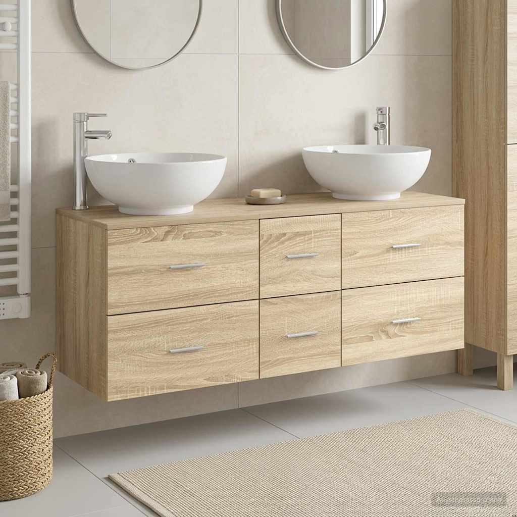 Badkamermeubelset 3 st Sonoma Eiken 49,5 x 44,5 x 65 cm