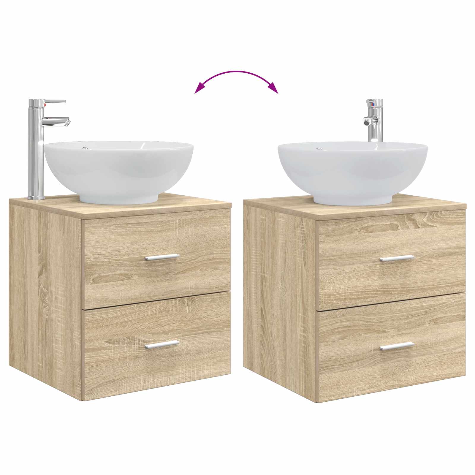Badkamermeubelset 3 st Sonoma Eiken 49,5 x 44,5 x 65 cm