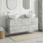 Badkamermeubelset 3 st Betongrijs 49,5 x 44,5 x 65 cm