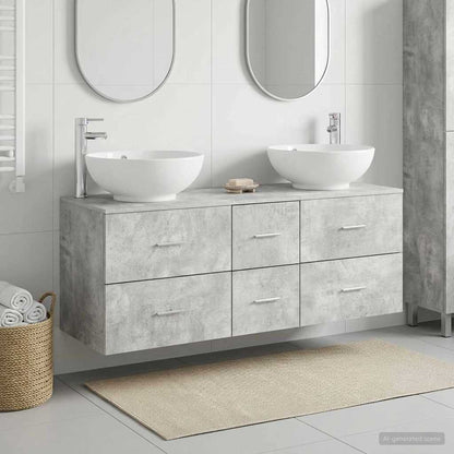 Badkamermeubelset 3 st Betongrijs 49,5 x 44,5 x 65 cm