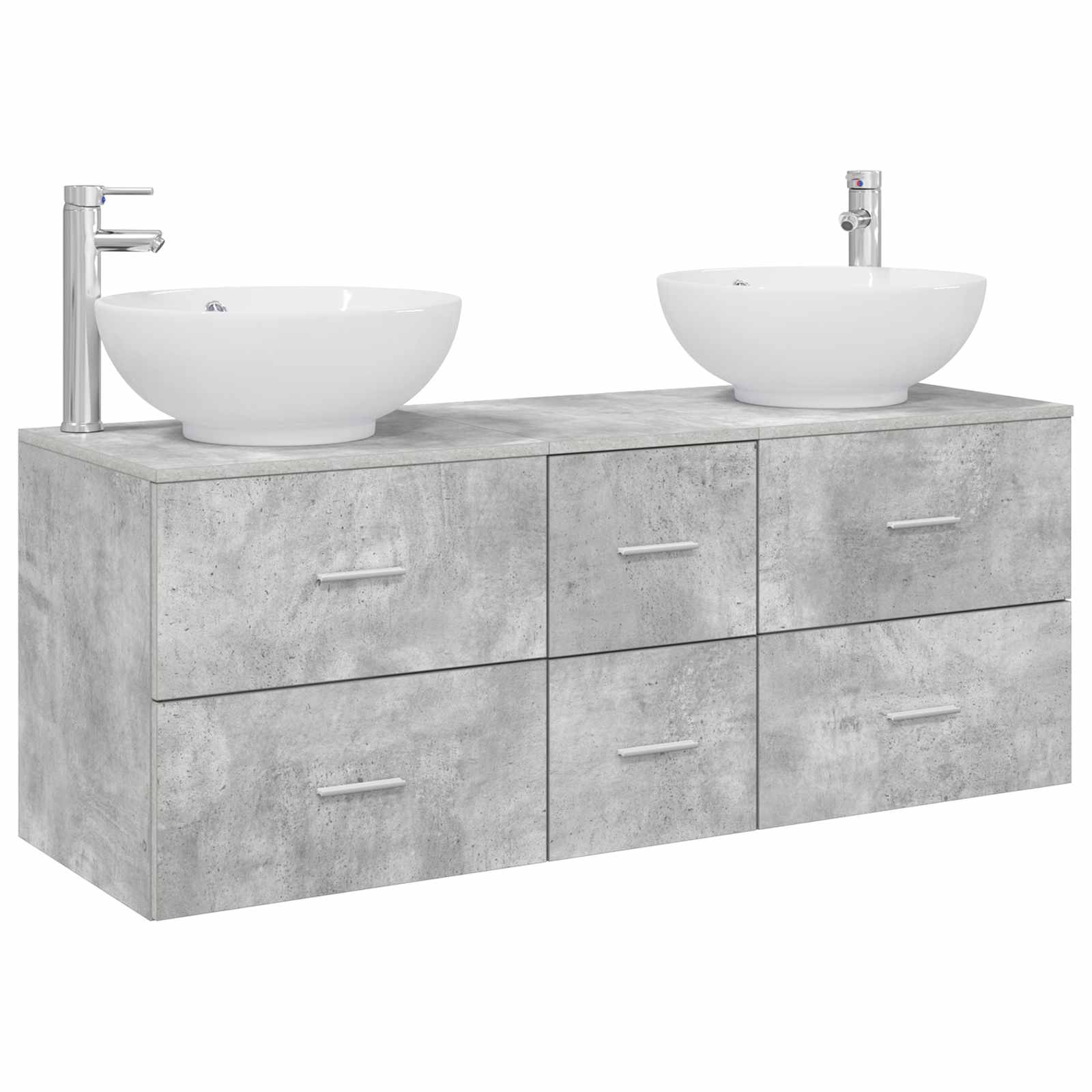 Badkamermeubelset 3 st Betongrijs 49,5 x 44,5 x 65 cm