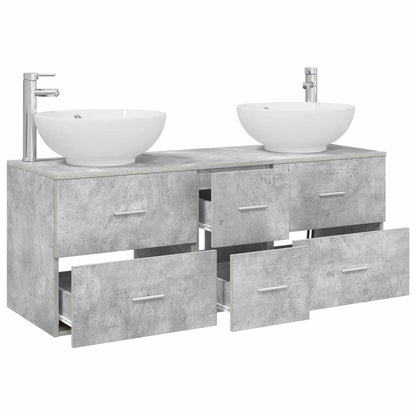 Badkamermeubelset 3 st Betongrijs 49,5 x 44,5 x 65 cm