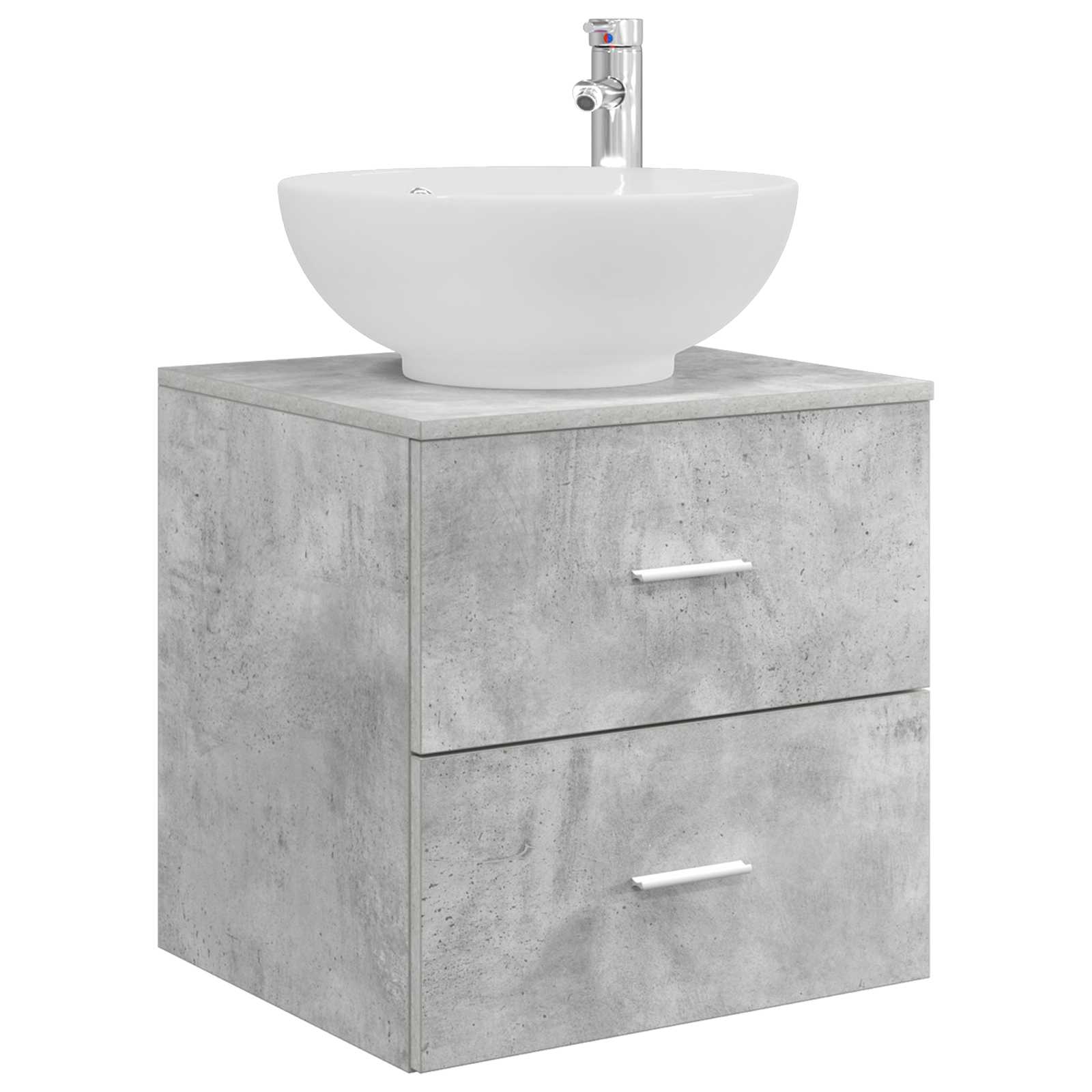 Badkamermeubelset 3 st Betongrijs 49,5 x 44,5 x 65 cm