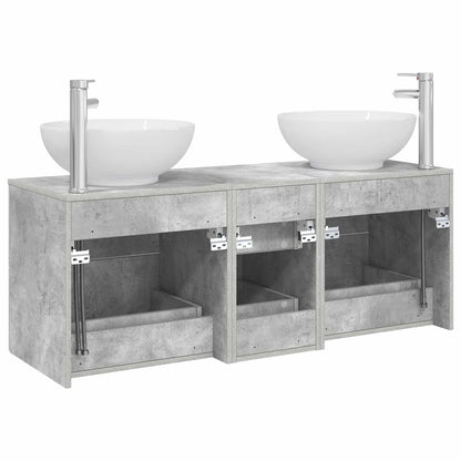 Badkamermeubelset 3 st Betongrijs 49,5 x 44,5 x 65 cm