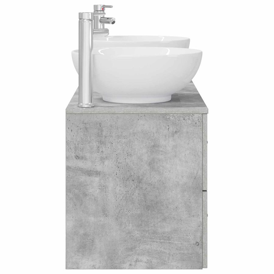 Badkamermeubelset 3 st Betongrijs 49,5 x 44,5 x 65 cm