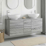 Badkamermeubelset 3 st Grijs Sonoma 49,5x44,5x65 cm