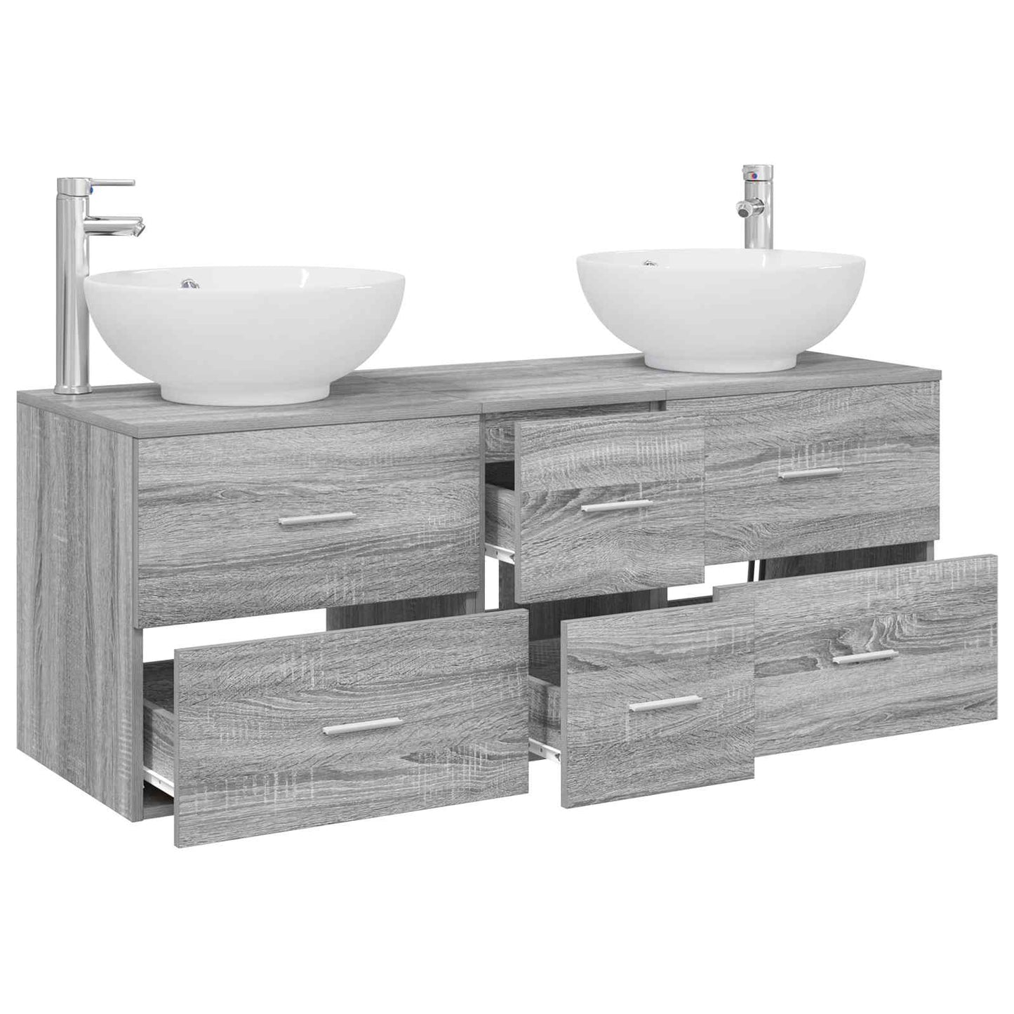 Badkamermeubelset 3 st Grijs Sonoma 49,5 x 44,5 x 65 cm
