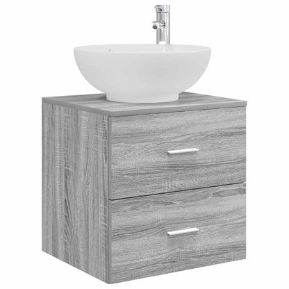 Badkamermeubelset 3 st Grijs Sonoma 49,5 x 44,5 x 65 cm