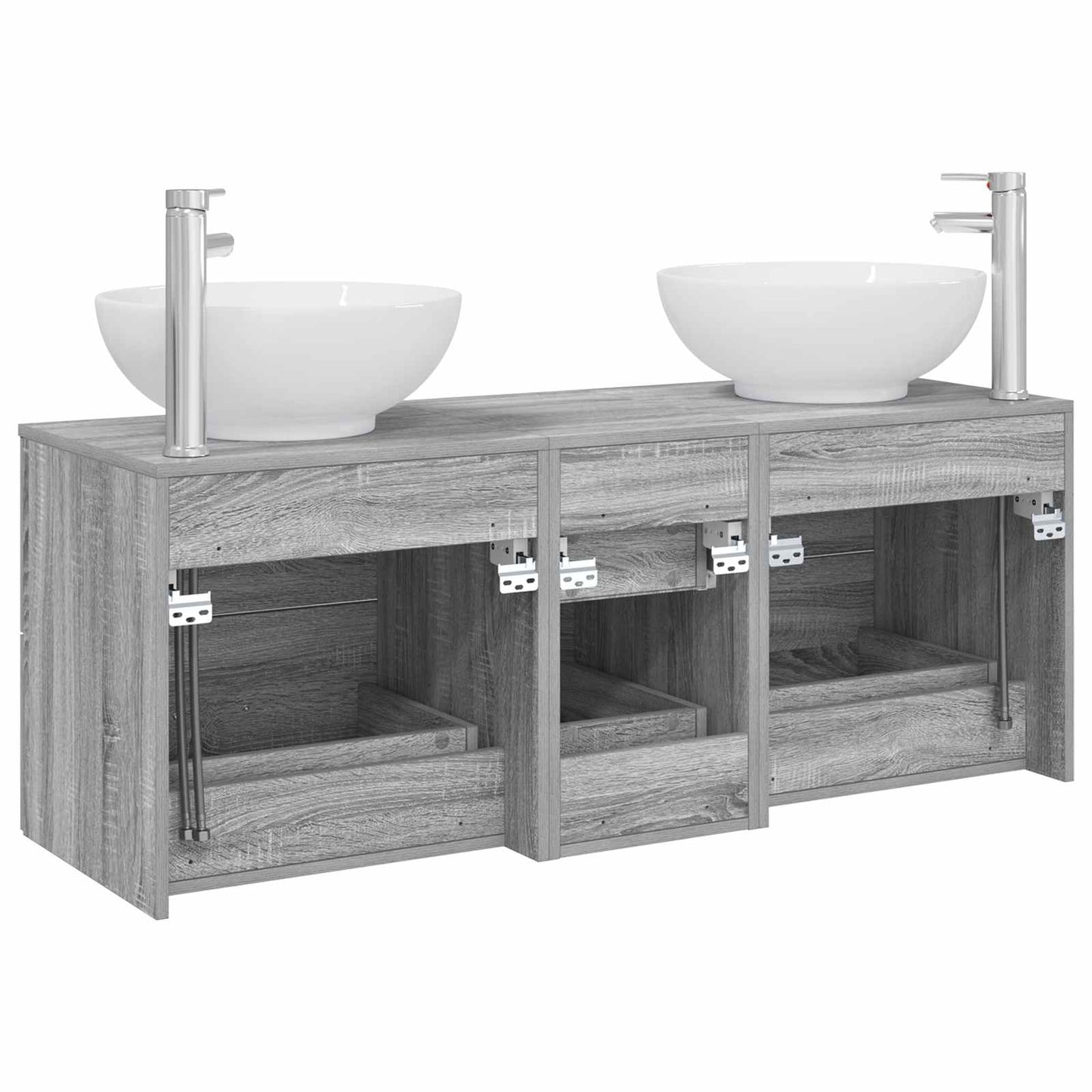Badkamermeubelset 3 st Grijs Sonoma 49,5 x 44,5 x 65 cm