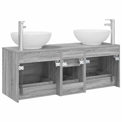Badkamermeubelset 3 st Grijs Sonoma 49,5 x 44,5 x 65 cm