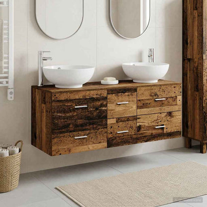 Badkamermeubelset 3 st Oud hout 49,5 x 44,5 x 65 cm