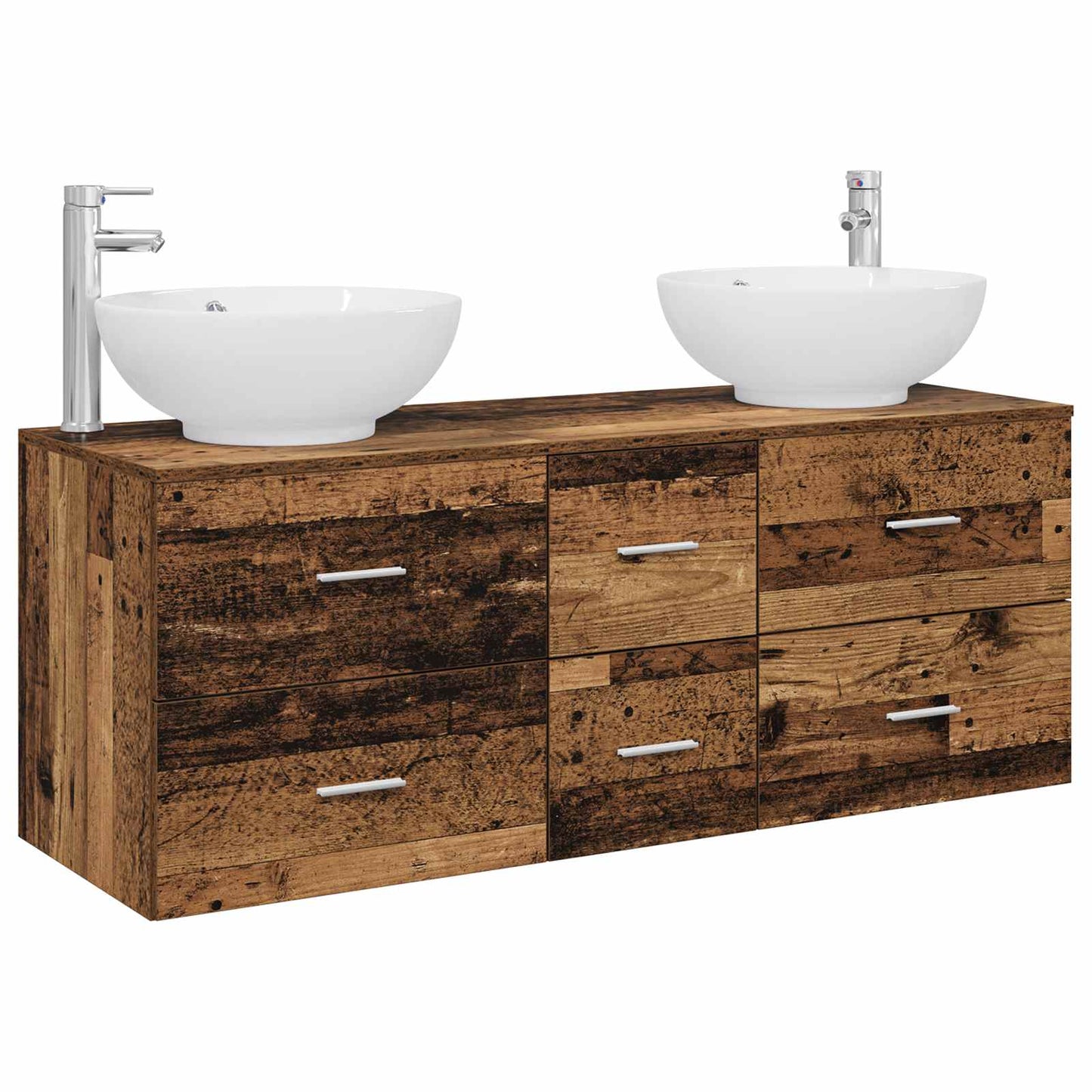 Badkamermeubelset 3 st Oud hout 49,5 x 44,5 x 65 cm