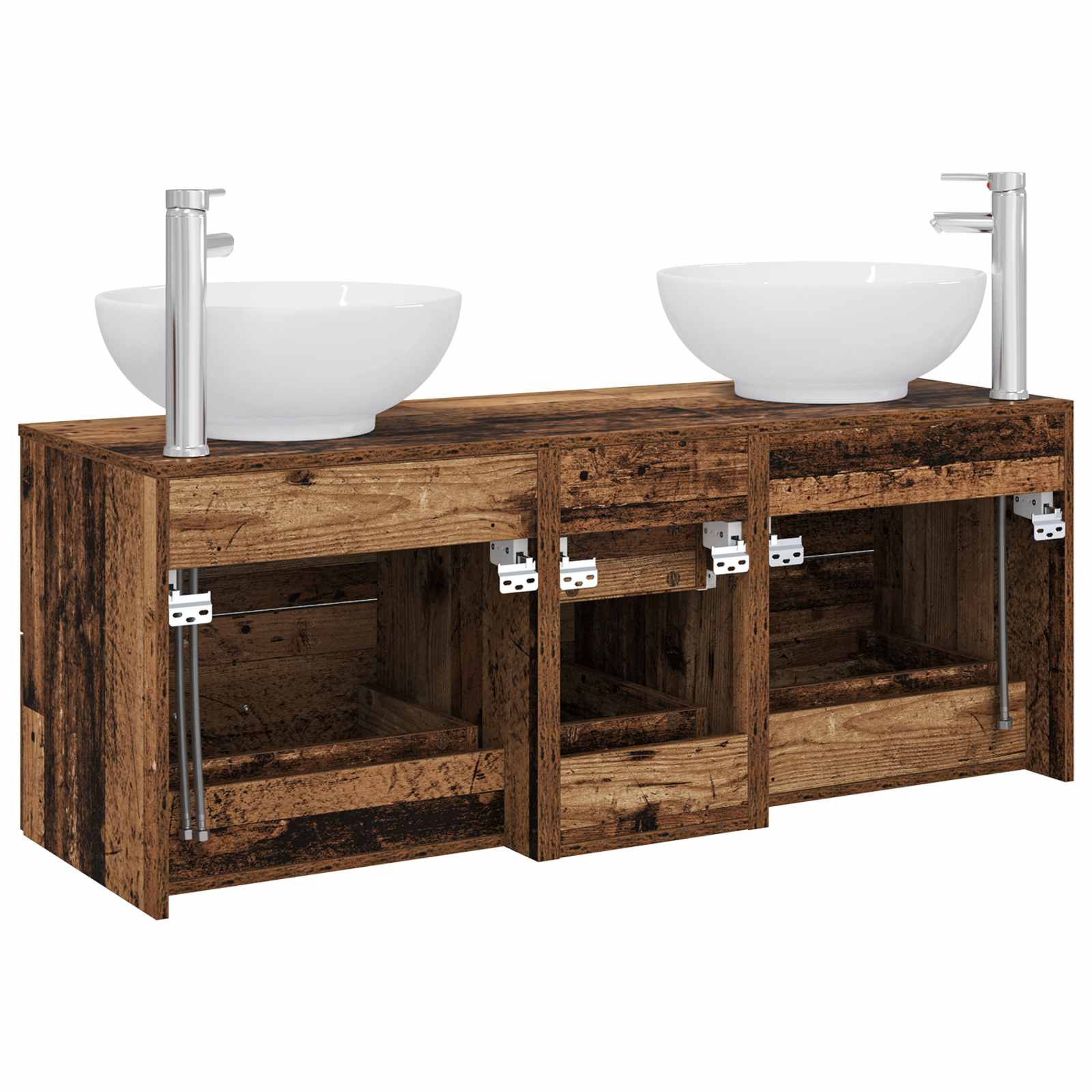 Badkamermeubelset 3 st Oud hout 49,5 x 44,5 x 65 cm