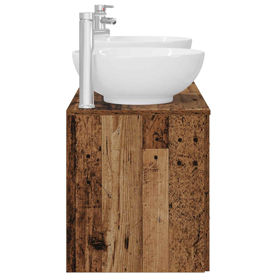 Badkamermeubelset 3 st Oud hout 49,5 x 44,5 x 65 cm
