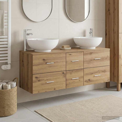 Badkamermeubelset 3 st Artisanaal eiken 49,5 x 44,5 x 65 cm