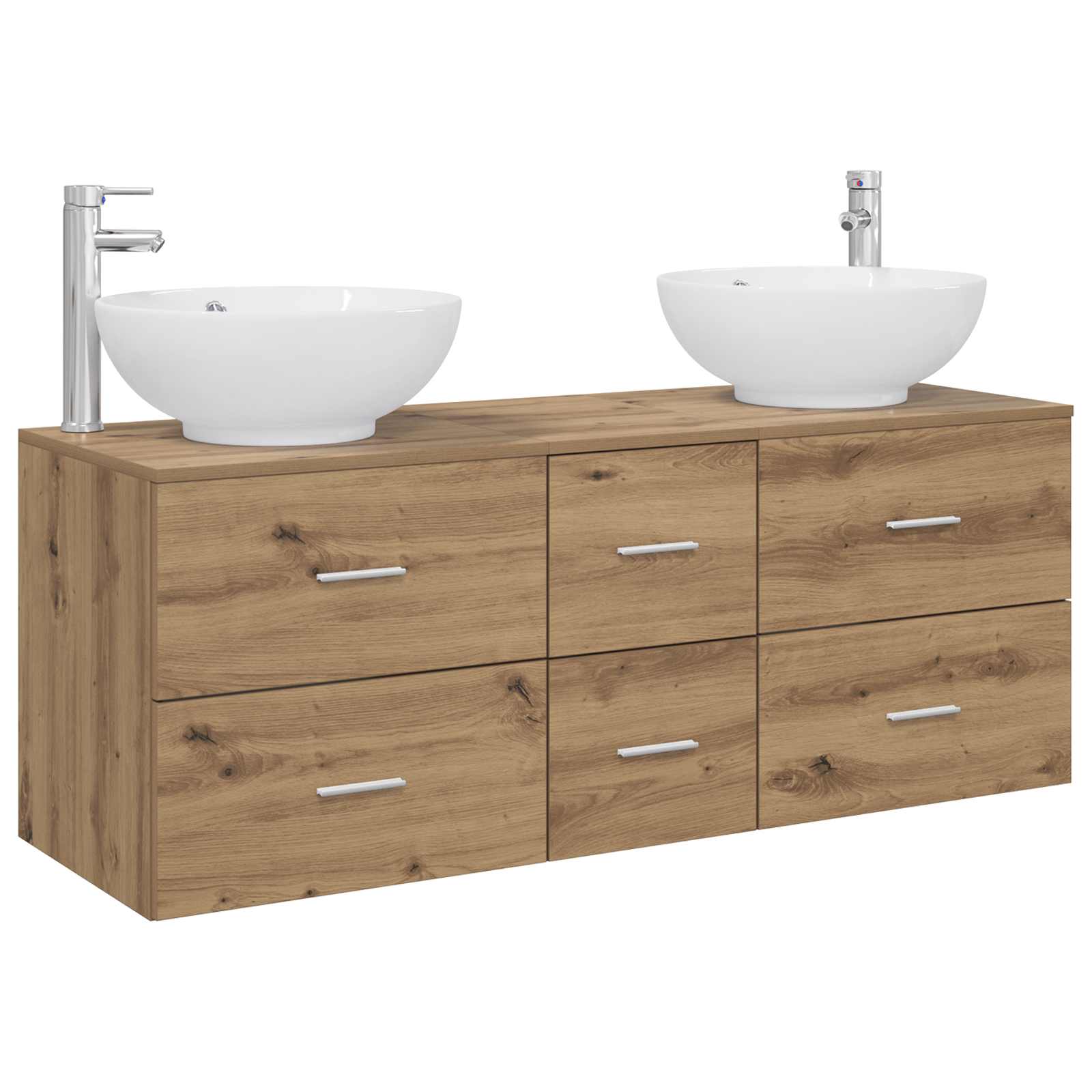 Badkamermeubelset 3 st Artisanaal eiken 49,5 x 44,5 x 65 cm