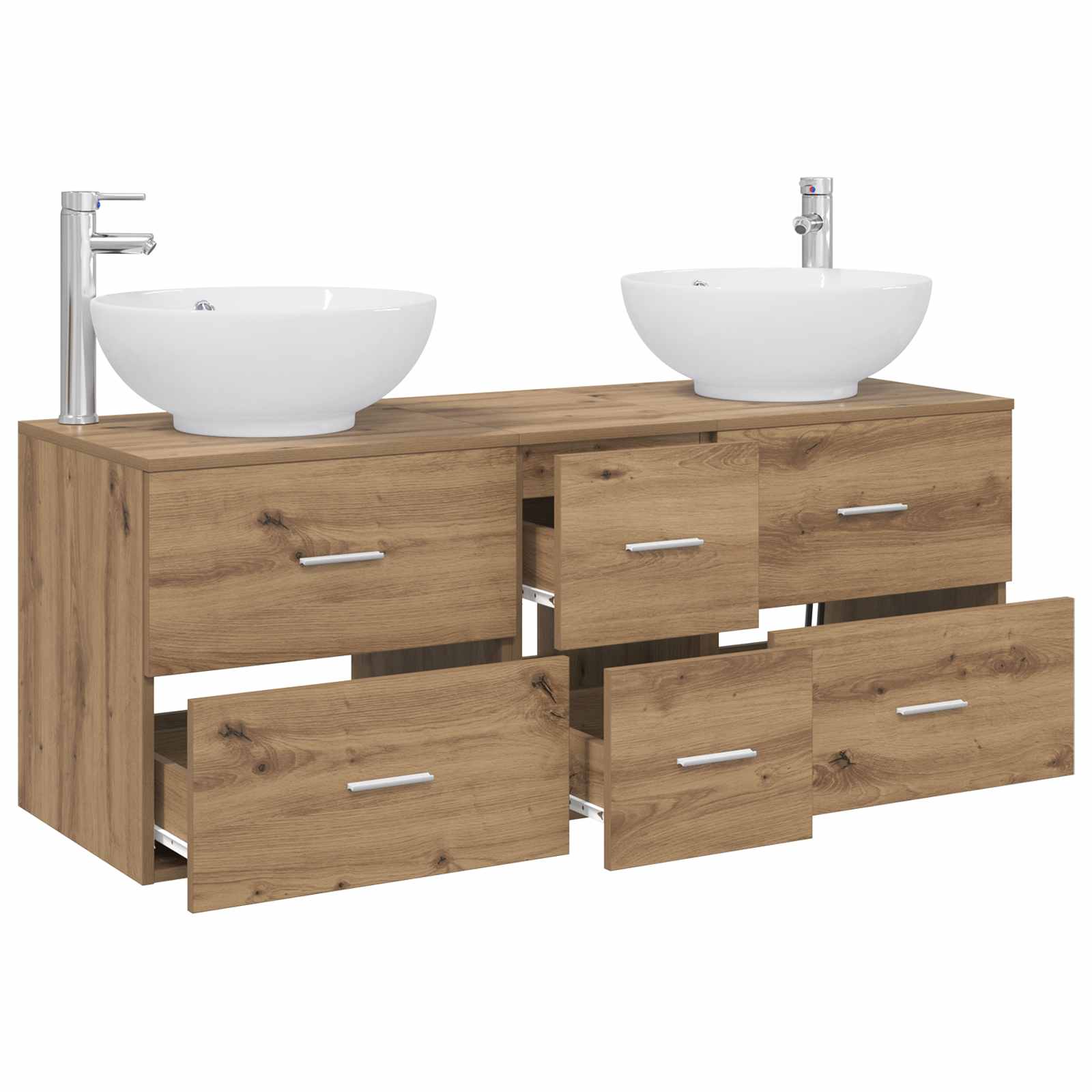 Badkamermeubelset 3 st Artisanaal eiken 49,5 x 44,5 x 65 cm