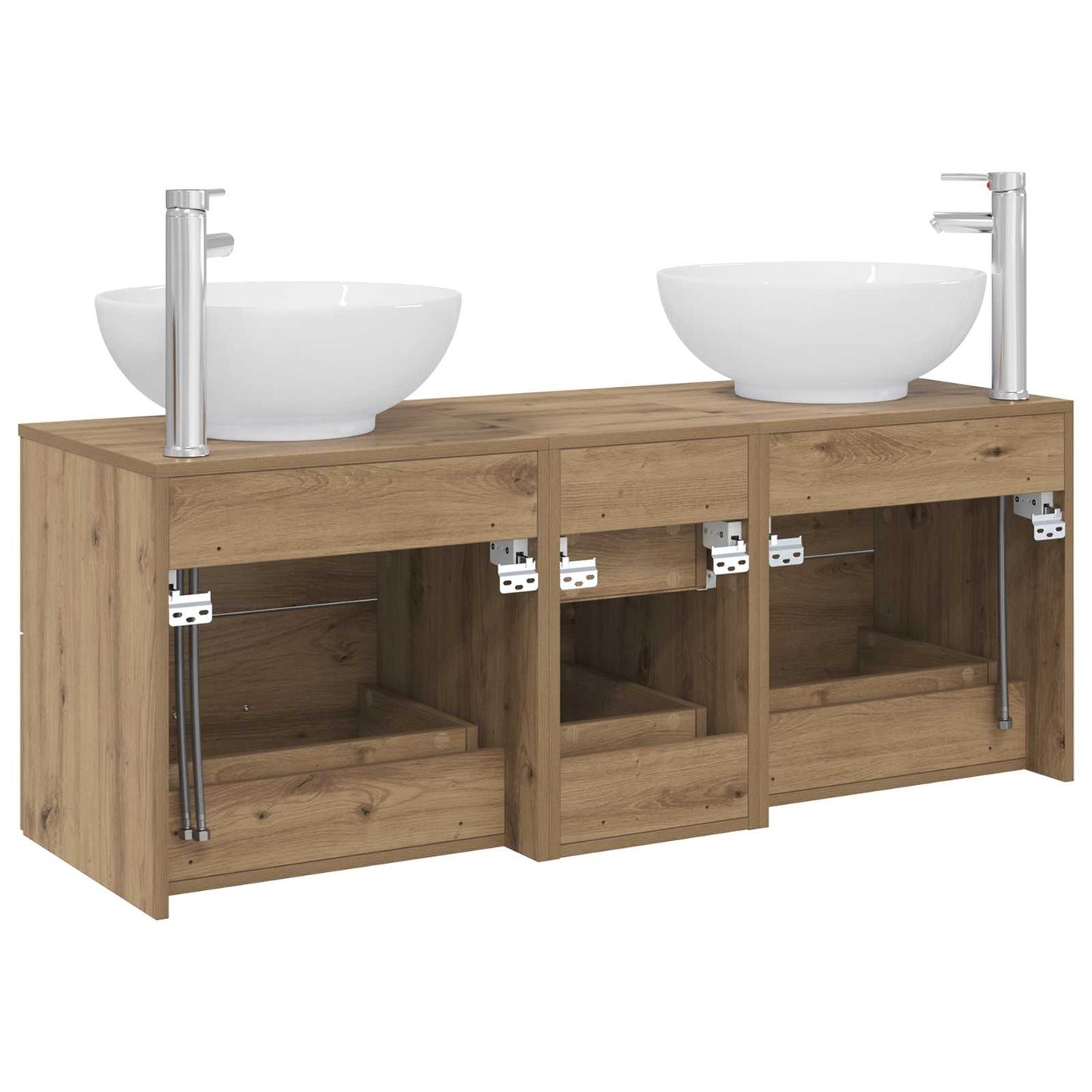 Badkamermeubelset 3 st Artisanaal eiken 49,5 x 44,5 x 65 cm