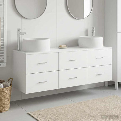 Badkamermeubelset 3 st Wit 49,5 x 44,5 x 66 cm Bewerkt hout