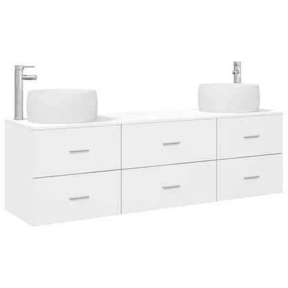 Badkamermeubelset 3 st Wit 49,5 x 44,5 x 66 cm Bewerkt hout
