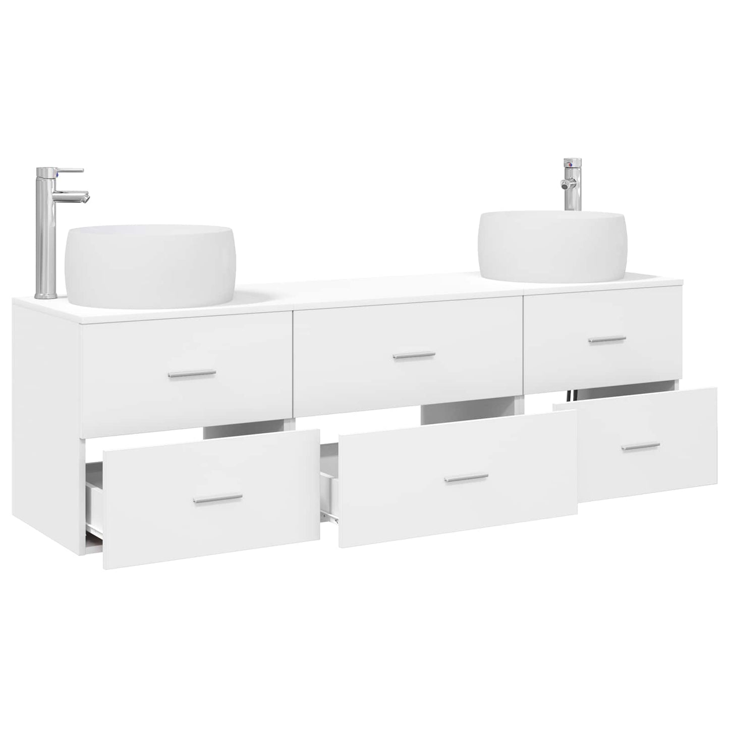 Badkamermeubelset 3 st Wit 49,5 x 44,5 x 66 cm Bewerkt hout