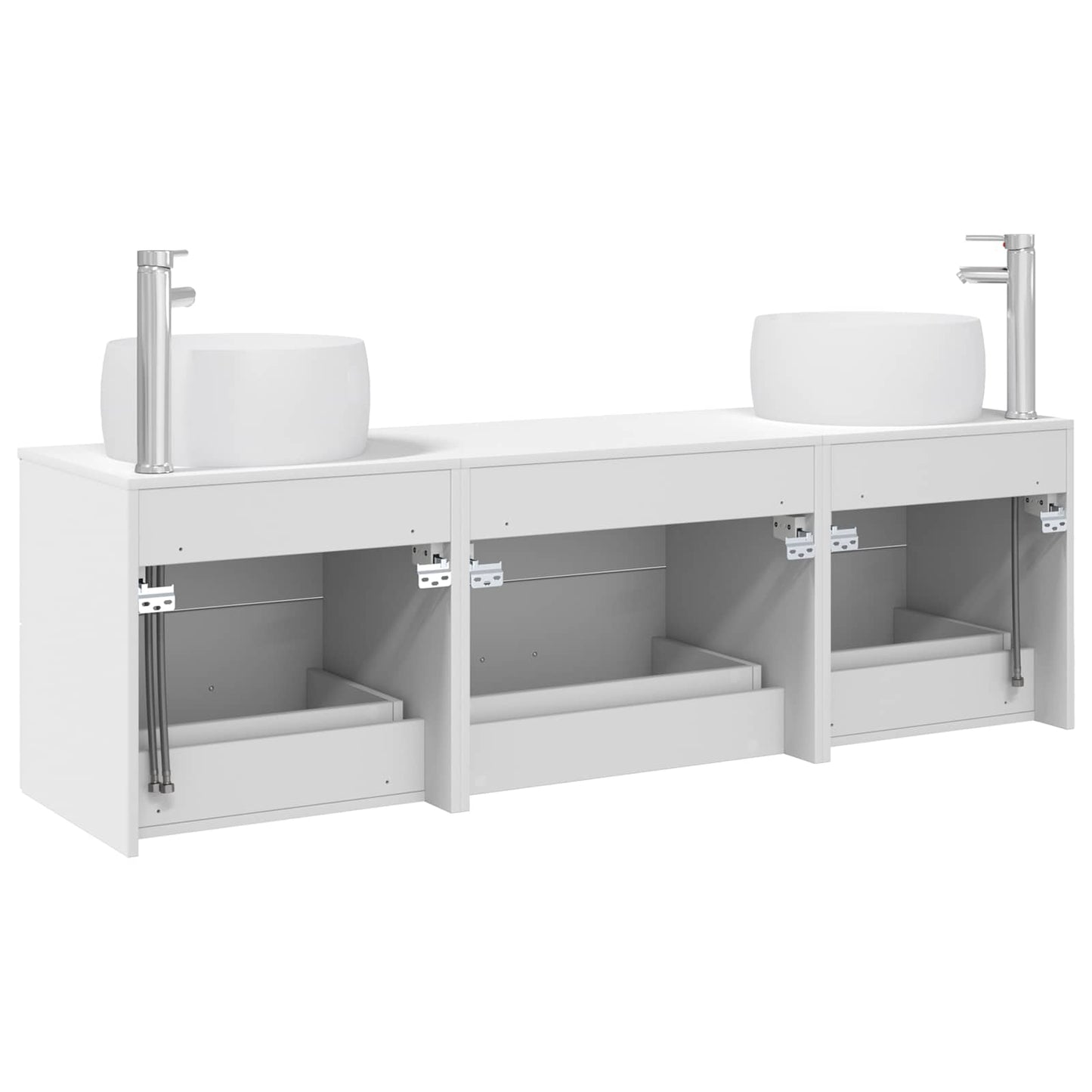 Badkamermeubelset 3 st Wit 49,5 x 44,5 x 66 cm Bewerkt hout