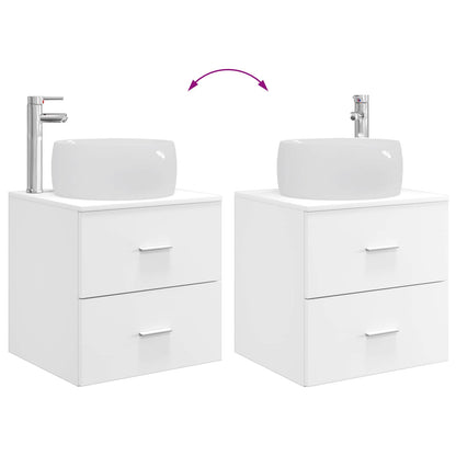 Badkamermeubelset 3 st Wit 49,5 x 44,5 x 66 cm Bewerkt hout