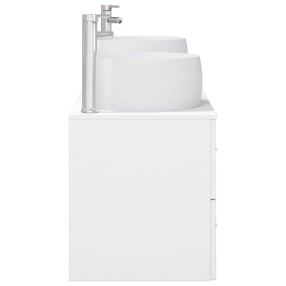 Badkamermeubelset 3 st Wit 49,5 x 44,5 x 66 cm Bewerkt hout