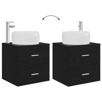 Badkamermeubelset 3 st Zwart 49,5 x 44,5 x 66 cm Bewerkt hout
