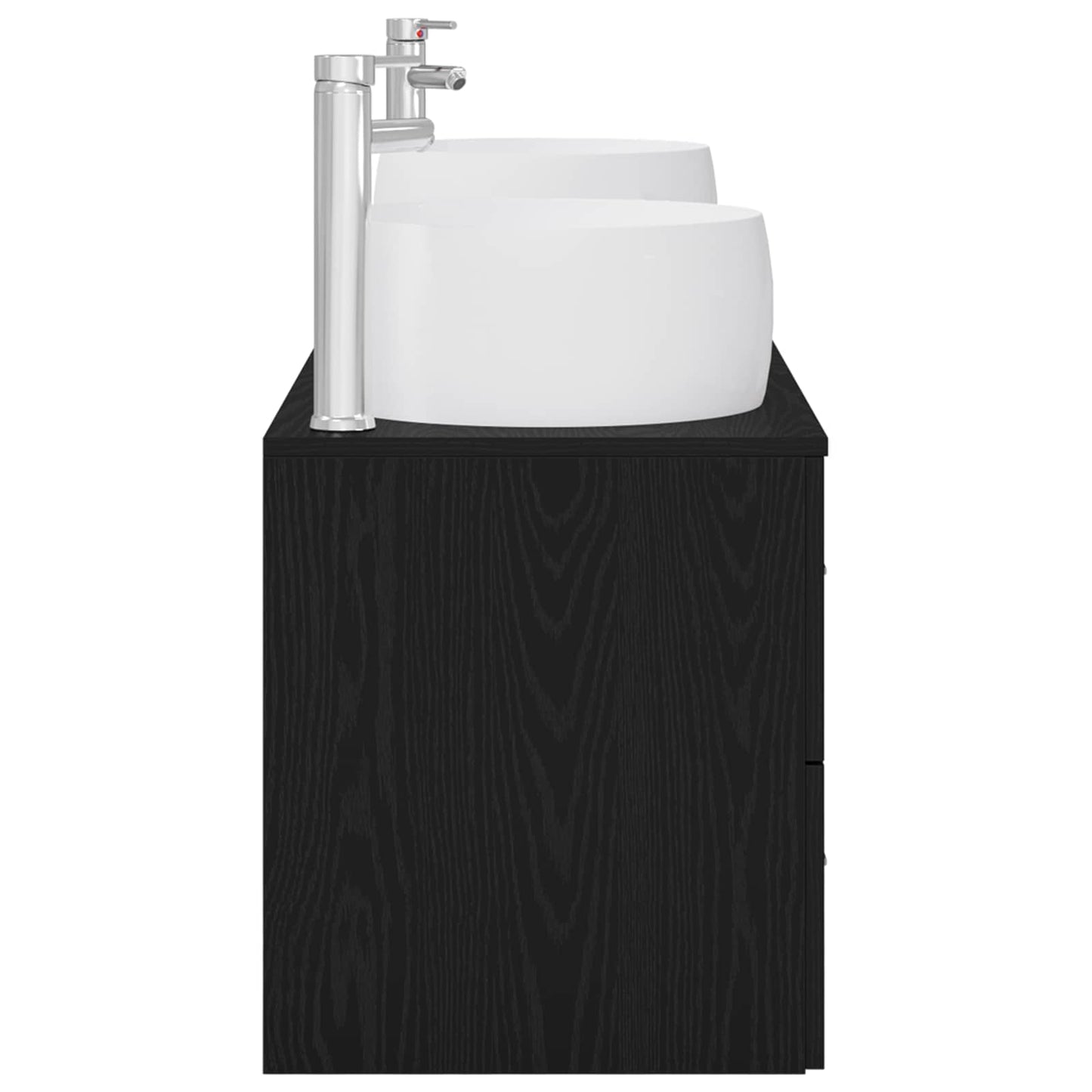 Badkamermeubelset 3 st Zwart 49,5 x 44,5 x 66 cm Bewerkt hout