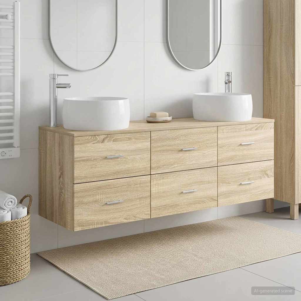 Badkamermeubelset 3 st Sonoma Eiken 49,5 x 44,5 x 66 cm
