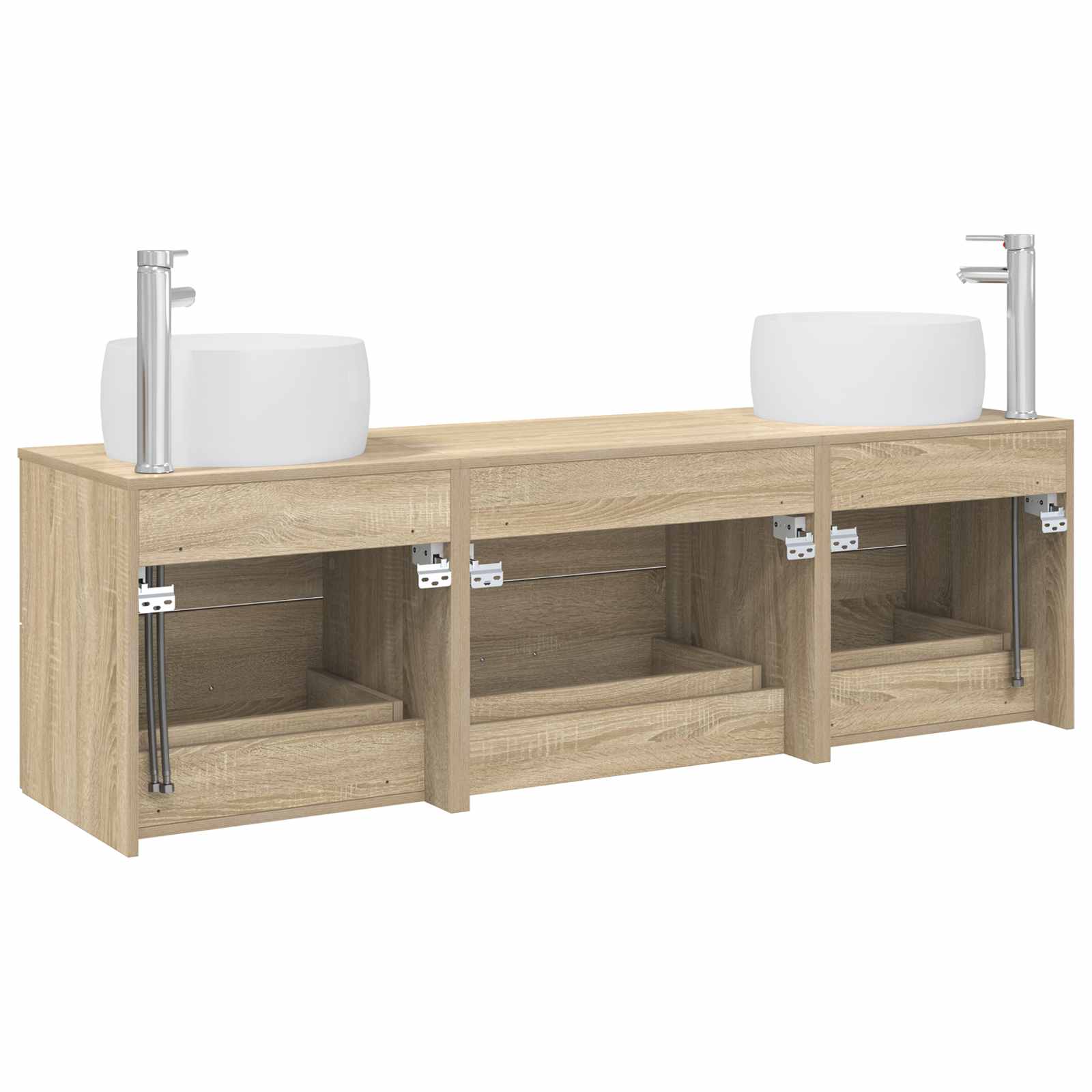 Badkamermeubelset 3 st Sonoma Eiken 49,5 x 44,5 x 66 cm