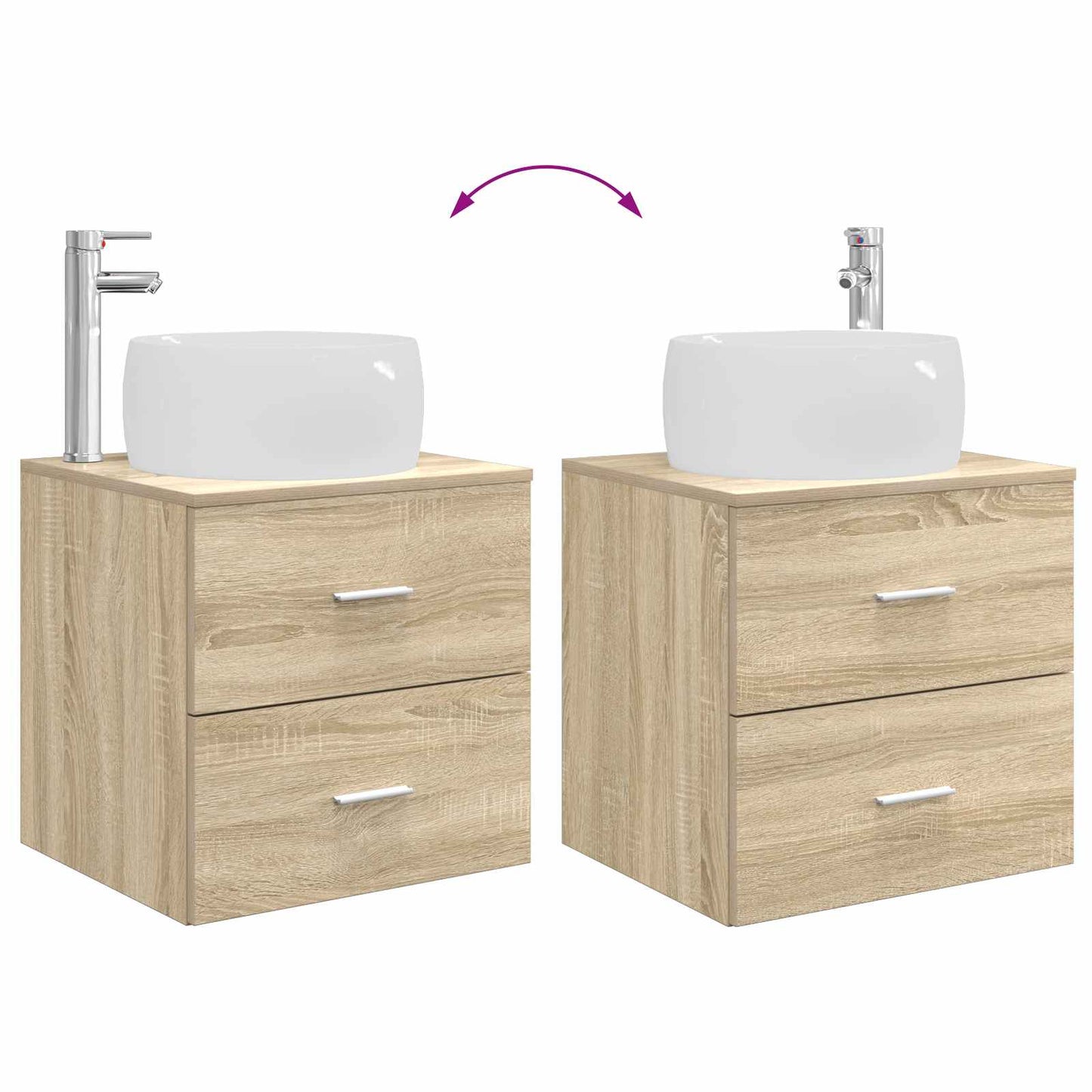 Badkamermeubelset 3 st Sonoma Eiken 49,5 x 44,5 x 66 cm