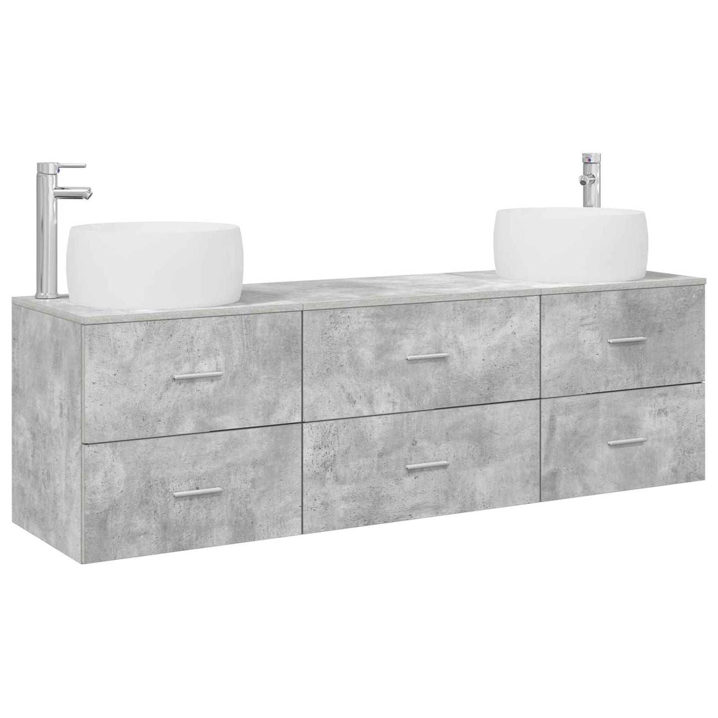 Badkamermeubelset 3 st Betongrijs 49,5 x 44,5 x 66 cm