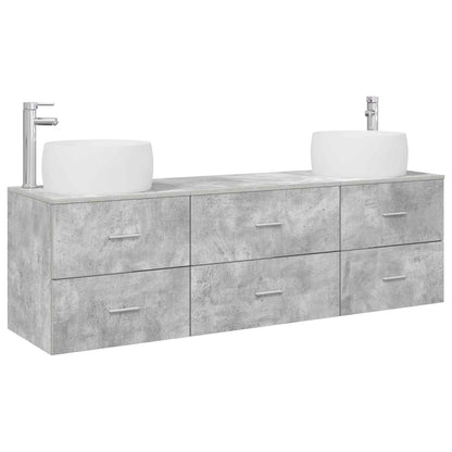 Badkamermeubelset 3 st Betongrijs 49,5 x 44,5 x 66 cm