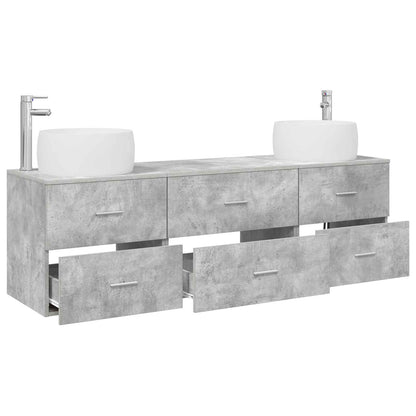 Badkamermeubelset 3 st Betongrijs 49,5 x 44,5 x 66 cm