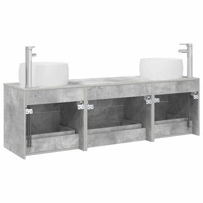Badkamermeubelset 3 st Betongrijs 49,5 x 44,5 x 66 cm